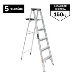 TRUPER - Escalera Tijera 5 Peldaños Capacidad De Carga 150 Kg