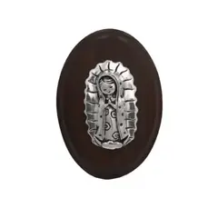 ARGENTARIA - Medalla Oval 10cm Guadalupe - Plaqué y Madera