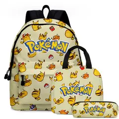 OEM - Pokémon pikachu mochila escolar de 4pcs lonchera lápices