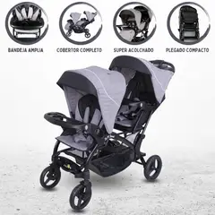 EBABY - Coche Cuna Mellicero para Bebé »DUO LANDER» GRAY
