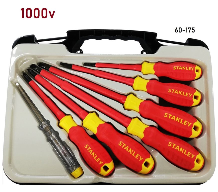 JUEGO 7 PIEZAS DESARMADORES AISLADOS 1000 VOLTIOS ELECTRICISTA 60-175