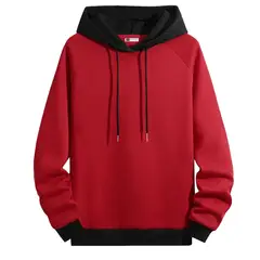 YANSUS - Polera Hombre Rojo Capucha Negro