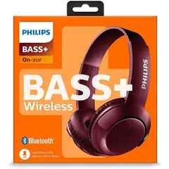 PHILIPS - Audífonos bluetooth supraurales bass+ shb-3075 - rojo