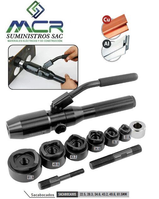 Sacabocado Hidraulico Perforador de agujeros 1/2 a 2 pulgadas