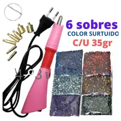 GENERICO - Aplicador De Piedras Strass Rhinestone Lujo Más 6 sobres