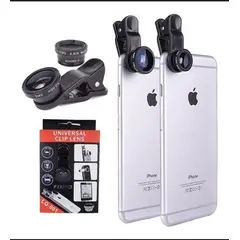 GENERICO - Kit 3 en 1 lente ojo de pez, gran para iPhone/Samsung/Sony - azul