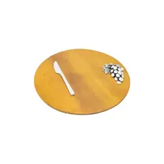 ARGENTARIA - Tabla de Queso 22cm Uva y Cuchillo - Plaqué y Madera