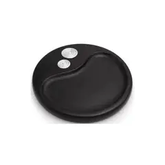 ARGENTARIA - Quesera de 20cm con Aplique Espiral - Plata y Madera