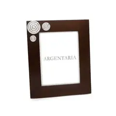 ARGENTARIA - Marco 18×24 Espirales - Plata y Madera