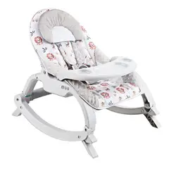 BEBE - Mecedora para Musical Vibraciones Relajantes Zoo Beige