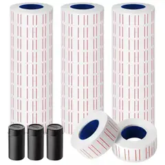 GENERICO - 30 Rollos De 15000 Etiquetas De Pistola De Precio + 3 Tintes