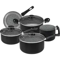 PANELUX - Juego de Ollas 8 Piezas Color Negro Línea Maximum –