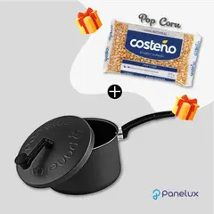 PANELUX - Olla para Hacer Popcorn 20 cm Color Negro Línea Magnific + Regalo