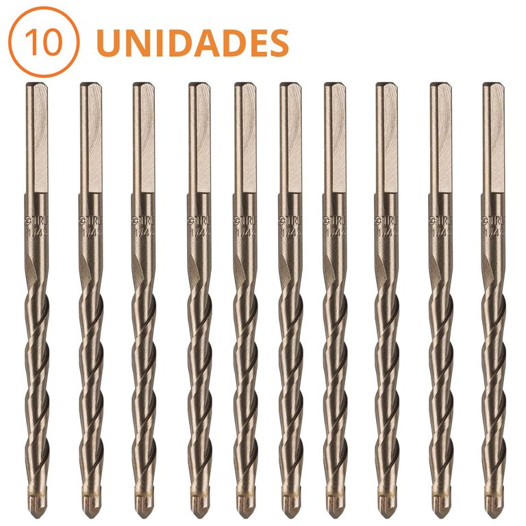 Broca para concreto 10 unidades de 14 x4