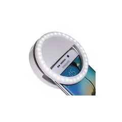SM - Mini aro de luz led para celular clip recargable - rosado