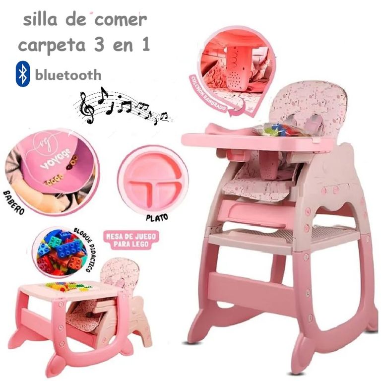 Silla convertible en Escritorio Gato 3 en 1 Rosa