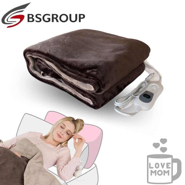 Frazada Térmica Suave Control Temperatura Segura BS Group Marron