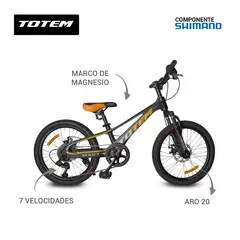 TOTEM - Bicicleta para niños 7v aro 20 naranja