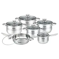 Reyna - Juego ollas de acero Professional 12 piezas (Clear)