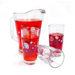 LIBBEY - Set de 4 Vasos más 1 Jarra de 1.77 L. Blossom