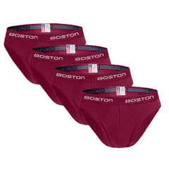 BOSTON - Pack x4 Trusas Hombre Bikini Rojo