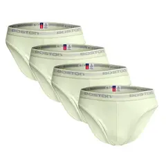 BOSTON - Pack x4 Trusas Hombre Bikini Crema