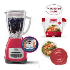 OSTER - Licuadora BLSTKAGMPB Sandía y Taper x4 hermético 757ml