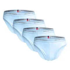 BOSTON - Pack x4 Trusas Hombre Bikini Celeste