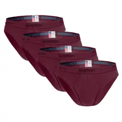 BOSTON - Pack x4 Trusas Hombre Bikini Vino