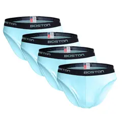 BOSTON - Pack x4 Trusas Hombre Bikini Turquesa