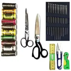 GENERICO - Tijera de Costura y Sastre Enhebrador Hilos Agujas Piquetera