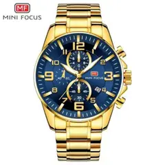MINI FOCUS - Reloj Acero Dorado y Azul MIN-26