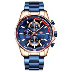 MINI FOCUS - Reloj Acero Oro Rosa y Azul MIN-28