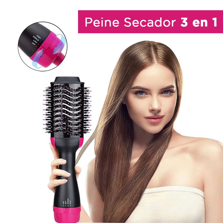 Peine Secador 3 en 1 - Secador de Cabello y Alisa Anti Frizz