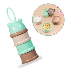 BUYPAL - Dispensador Alimento Bebe Portátil 3 Capas Verde