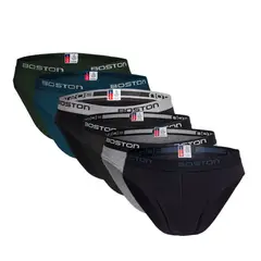 BOSTON - Pack X6 Trusas Hombre 100% Algodón