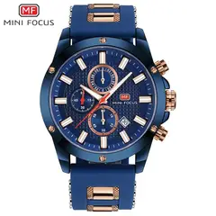 MINI FOCUS - Reloj Acero Azul y Silicona Azul MIN-7