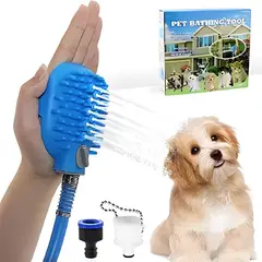 SM - Cepillo Masajeador con Manguera de Baño para Mascotas