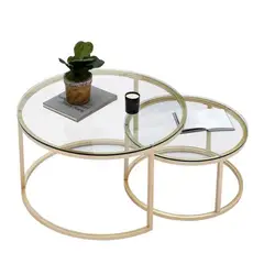 GENERICO - Mesa de Centro Eclipse Vidrio Dorado FYA