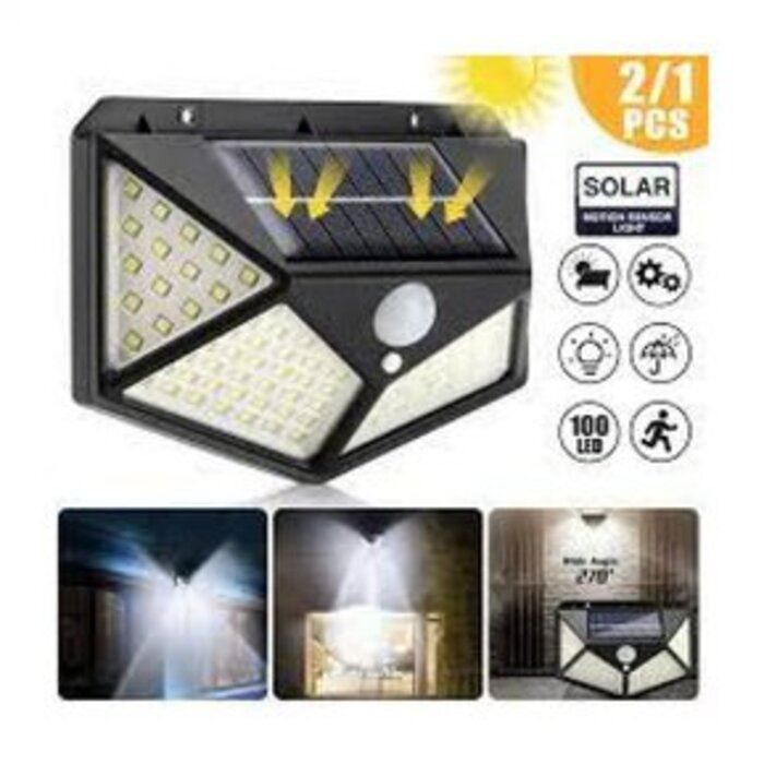 Reflector Foco Led Solar con Sensor Movimiento mas de 100 Leds