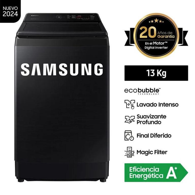 Lavadora 13 Kg Eco Inverter WA13CG5441BVPE Negro