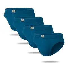 BOSTON - Pack x4 Trusas Recubierto Bikini Azul Acero