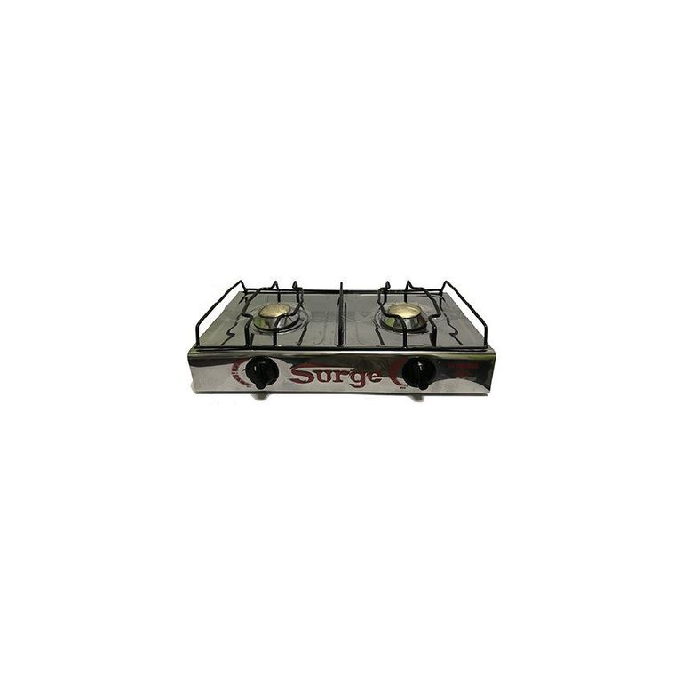 Cocina De Mesa a Gas 2 Hornillas Acero Inoxidable - Surge