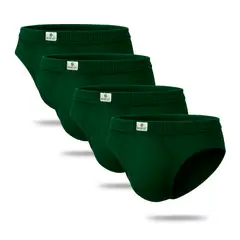 BOSTON - Pack x4 Trusas Recubierto Bikini Verde Petroleo