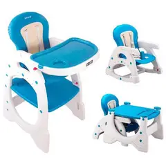 GENERICO - Silla Comedor Para Bebé 4 en 1 Escritorio Mesa Mecedor Azul