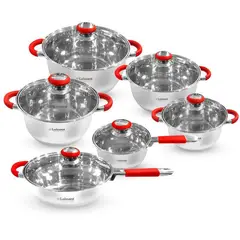 LUISSANT - Juego De Ollas De Acero Inoxidable 12Pz