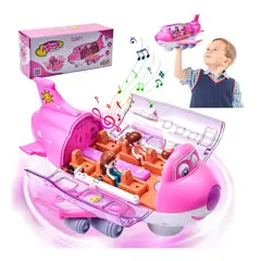 GENERICO - Juguete de avion giratorio 360° musical con luces para niñas