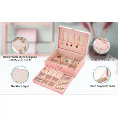 GENERICO - Organizador de joyas para mujeres y niñas, organizador de 2 Niveles