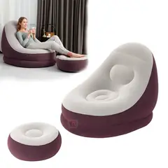 BESTWAY - Sofá Sillón Inflable con Posapiés guinda -