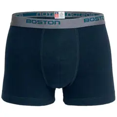 BOSTON - Bóxer Corto Elástico Visible Azul Acero